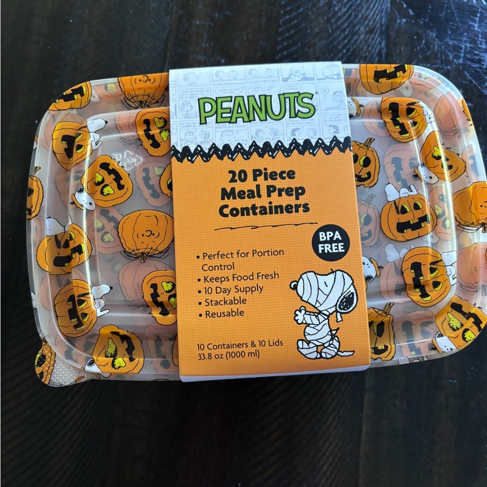 Peanuts Halloween Snoopy 20 Meal Prep Containers New Rare